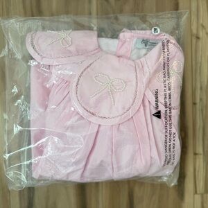 Savannah Smocks Pearl Bow Petal Neck Dress